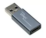 Adapter, USB A Stecker auf USB C Buchse Alu, space grau